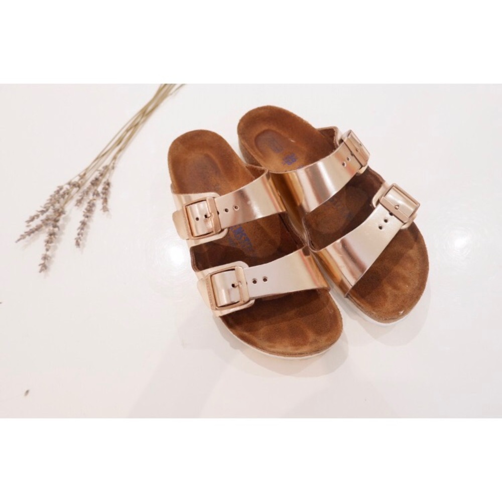 Arizona Metallic Birkenstock Sandal in copper